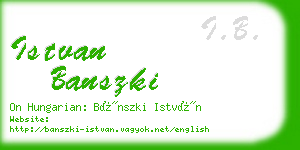 istvan banszki business card